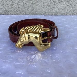 Vintage 1990’s Kieselstein-Cord  Horse Buckle with Lizard Belt Good Condition